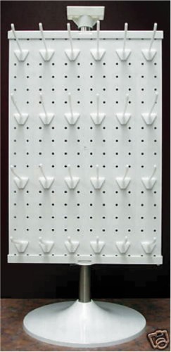 Pantalla de estante giratorio blanco con ganchos con encimera superior de 3 lados - Imagen 2 de 2