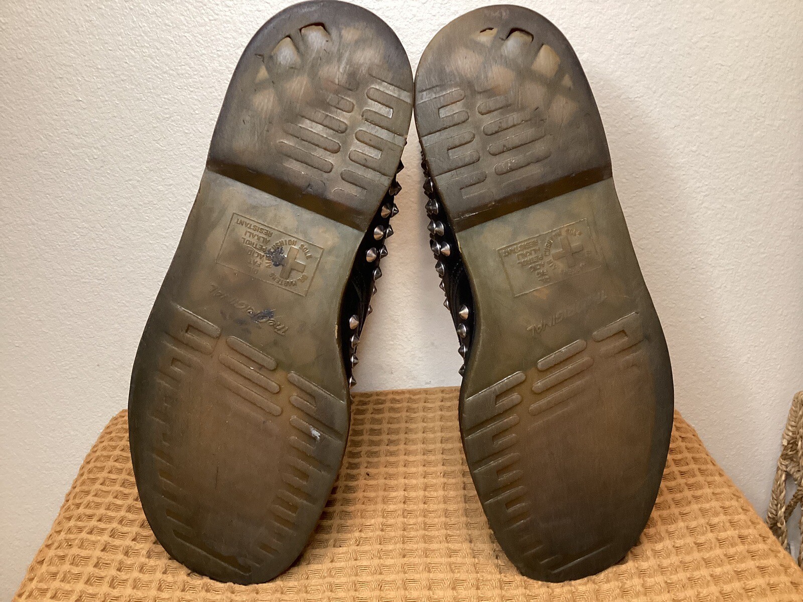 RARE Dr. Martens Spike Men’s Sz 13 Black Silver Combat Boots Beads Studded Punk image 7