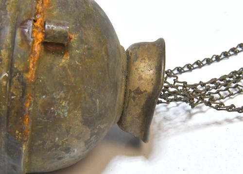 VINTAGE ADJUSTABLE BRASS CEILING CHAIN FOR LIGHT OR LAMP, HEAVY COUNTER WEIGHT - Picture 7 of 17