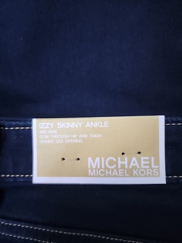 Michael Kors Dark Wash Mid Rise Izzy Skinny Ankle Size 10 - Picture 8 of 10