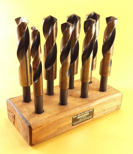 Drill Hog® Cobalt Silver Deming Bits Jumbo Bit 9/16 to 1" Wood Block Drill Stand - Picture 4 of 6
