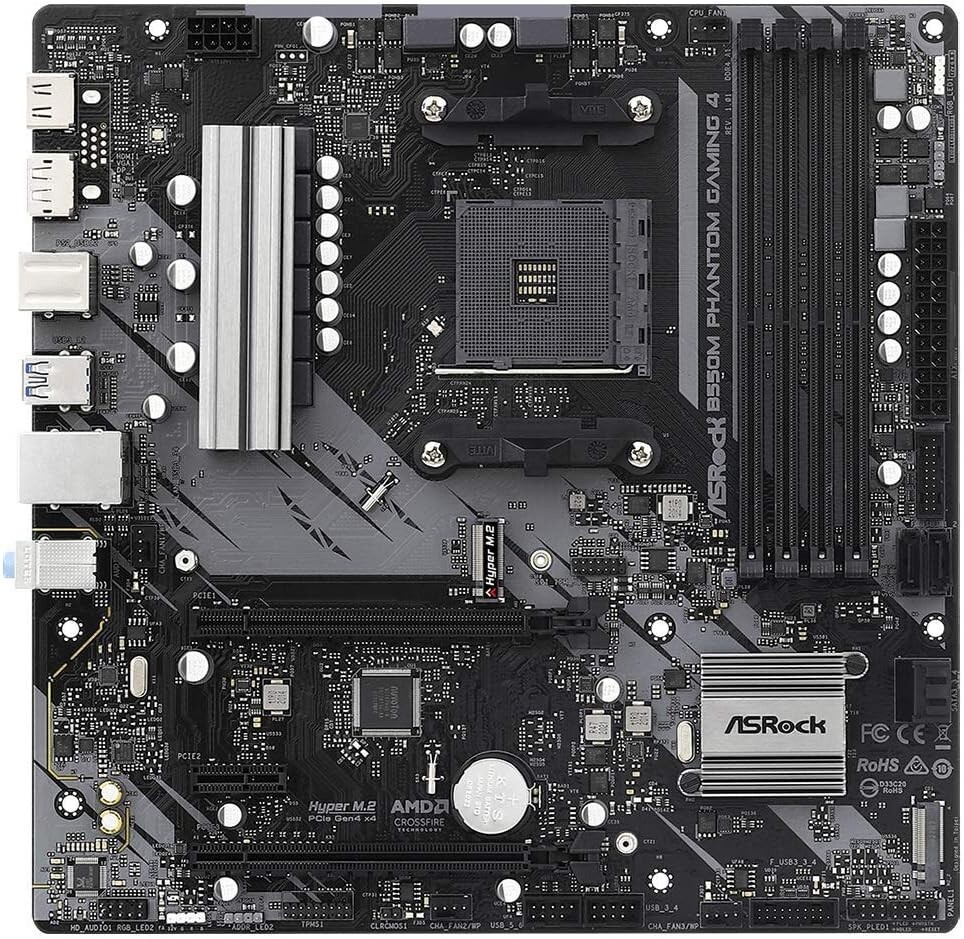 ASRock AMD Ryzen5000 AM4 B550 MicroATX Motherboard B550M Phantom