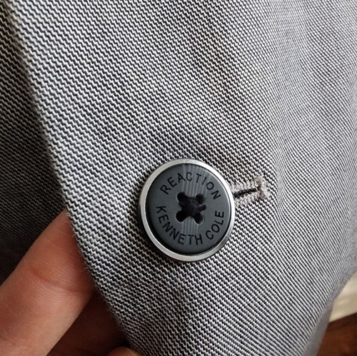 Kenneth Cole Reaction suit 2 button blazer, gray, size 40/Small, 100% cotton - Picture 5 of 11