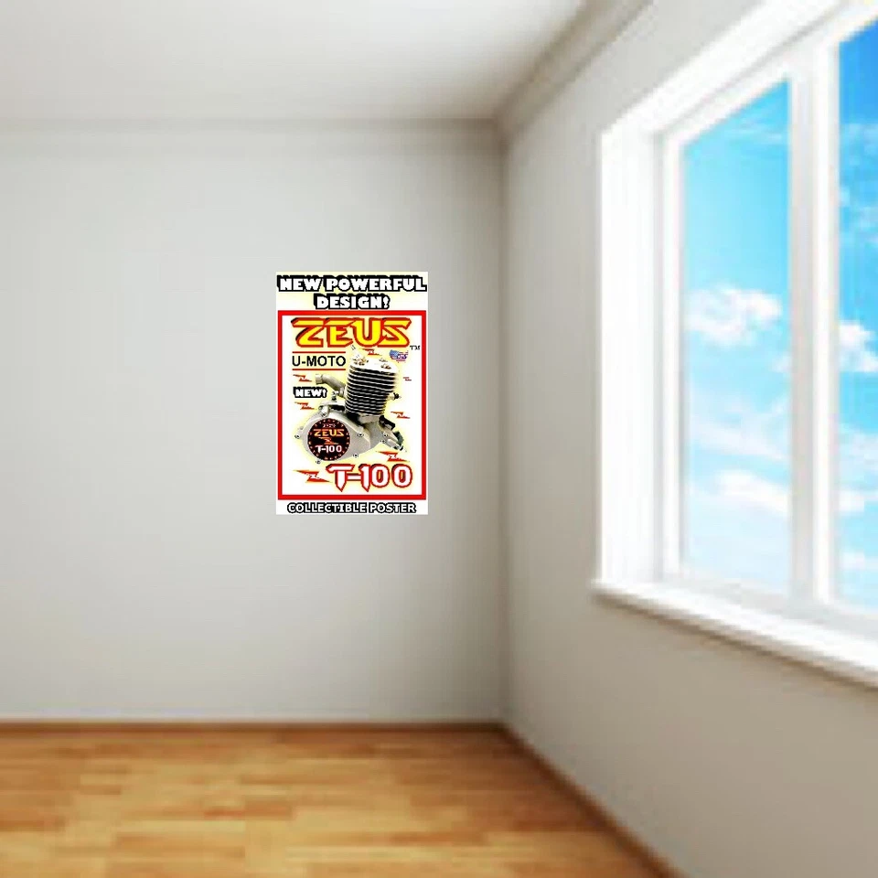 NUEVO 80CC/100cc 2 TIEMPOS HÁGALO USTED MISMO MOTOR DE BICICLETA MOTORIZADA PARA KITS ¡PÓSTER PROMOCIONAL! Foto 4 de 4