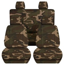 Front And Rear Truck Seat Covers Fits 2014-2018 Chevy Silverado Camouflage