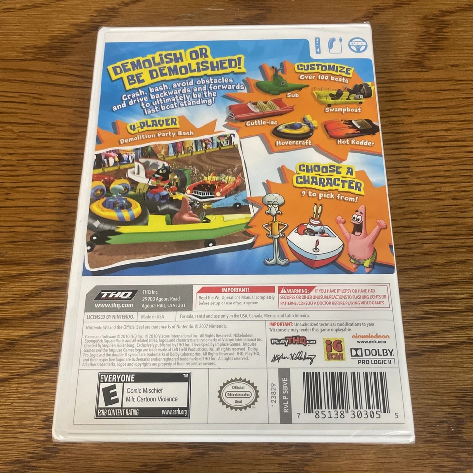 SpongeBob's Boating Bash (Nintendo Wii, 2010) Brand New Sealed - Image 2 of 4