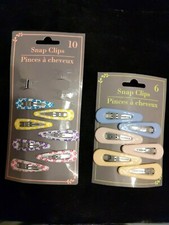 Lot of 6 pair Hair Clips Pins Snap Hair Accessories plain and floral NEW