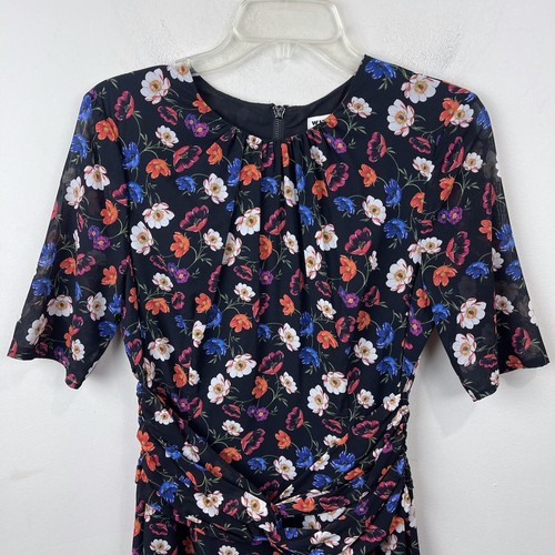 Whistles Summer Pansy Print Bodycon Silk Dress, Multi Size 8 - Picture 4 of 12
