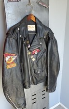 Excelled Vintage leather Jacket Rare Made in USA Decorated Unique Biker Sz 50