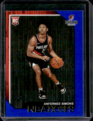 2018-19 Panini NBA Hoops - #277 Anfernee Simons (RC) Rookie Red Blue 