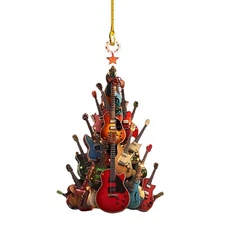 Rockin' Around The Guitar Christmas Tree Ornament Guitar Musical Instrument 2D