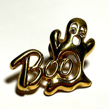 Halloween Boo Ghost Rhinestone Lapel Pin