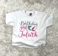 Little Mermaid Personalized Theme Birthday Party Shirts Family Matching Shirts