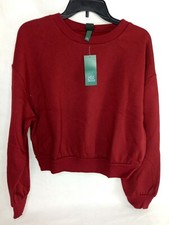 Wild Fable Womens Crew Neck Sweatshirt Crop Berry Maroon Size XL NWT