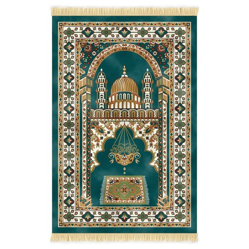 Soft Prayer Mat for Muslim Ramadan Non-slip Flannel Worship Velvet Carpet Rug - Picture 11 of 25