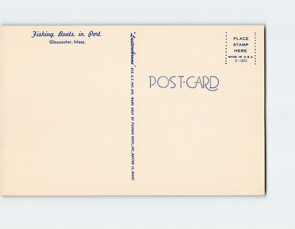 Postcard Fishing Boats in Port Gloucester Massachusetts USA eBay