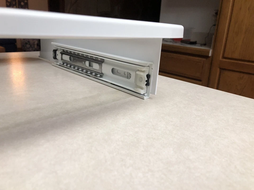 WR71X10414 GE Monogram Refrigerator ZISB480DMA Snack Pan Glass Shelf w/ sliders Foto 4 de 4