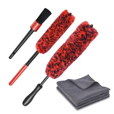 3PCS Car Wheel Brush Rims Tire Seat Engine Wash Cleaning Auto Detailing Tool Kit