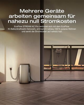 Powerness All In One 4000W Balkonkraftwerk Mit 3840Wh Speicher – 2×ECOFLOW STREAM Ultra, 4 MPPT, 8×500W Module