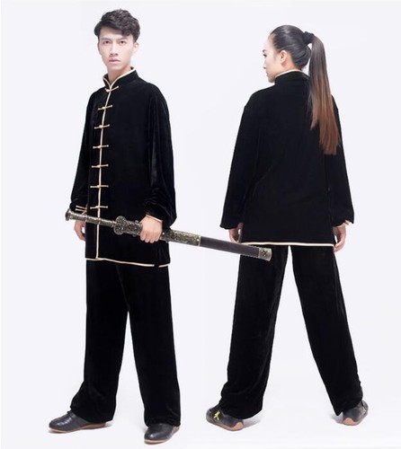 Set vestiti arte marziale uniforme cinese velluto Wushu Kung Fu Taichi Wing Chun - Foto 23 di 24