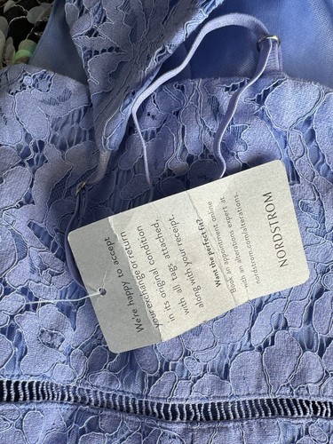 NEW ASTR - The Label Blue Lace Midi Dress Large Lined Adjustable Straps - Bild 6 von 11