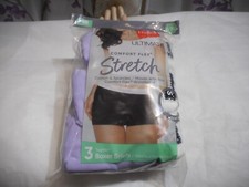 Hanes Ultimate Women's 3 Tagless Boxer Briefs Purple/White Panty Size 8/XL
