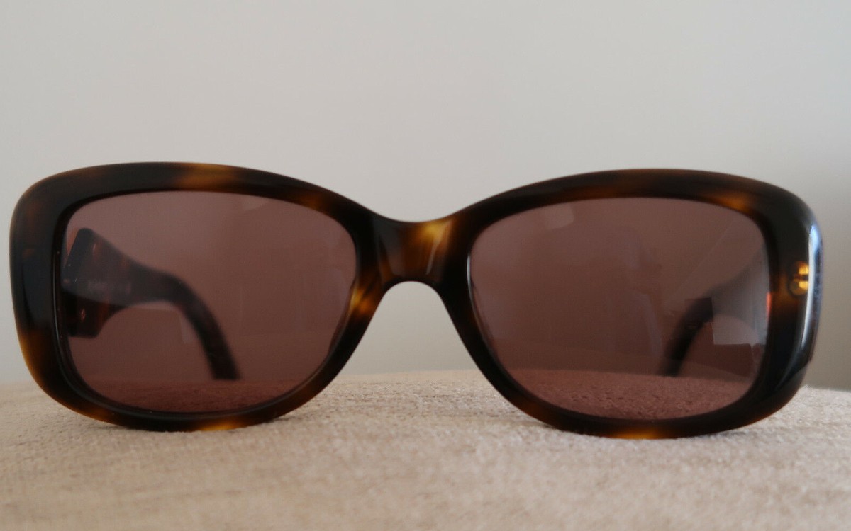 YVES SAINT LAURENT 6541 SUNGLASSES TORTOISHELL & GOLD LETTERING A