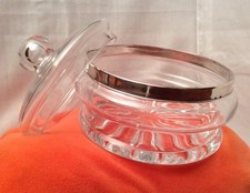 Centrotavola contenitore portadolci VINTAGE Anni 70 in CRISTALLO e ARGENTO 800