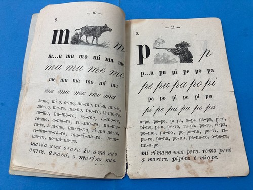 GIUSEPPE CELLI:COPIA AUTOGRAFATA SILLABARIO PER IMPARARE LA LETTURA-TO RESTORE. - Foto 11 di 24