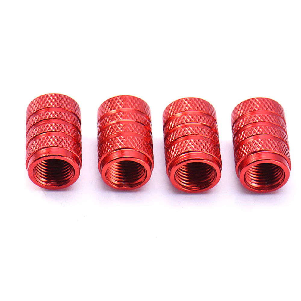 Red Car Wheel Tyre Valve Stems Air Dust Cover Screw Cap Car Exterior