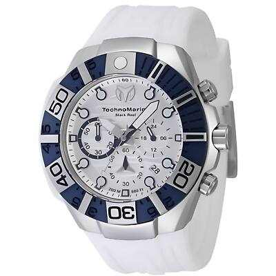 Technomarine Men's Watch Reef Quartz Chronograph White Silicone Strap TM-523013