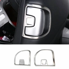 Matte Sliver Steel Seat Button Handle Cover Trim 2PCS For Benz C-Class 2016-2021