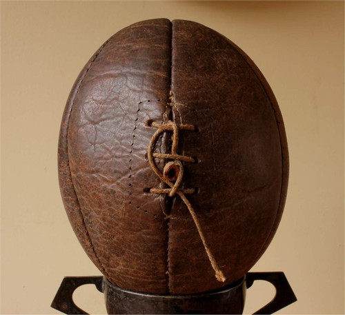 Rare Early 6 Panel Rugby Football. Antique 3 Lace Hole Leather Ball. c1900 - Picture 18 of 18
