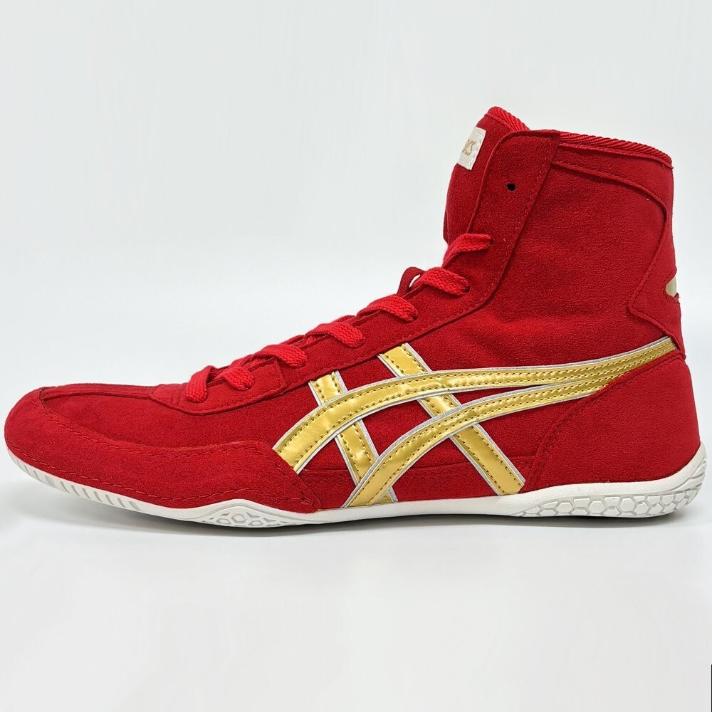 1083A001 ASICS Wrestling Shoes Red × Gold Laces Red EX-EO