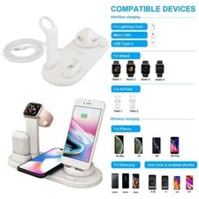 6in1 Wireless Charger Ladestation Für Apple Watch Air Pods Iphone 14 Pro Max 13