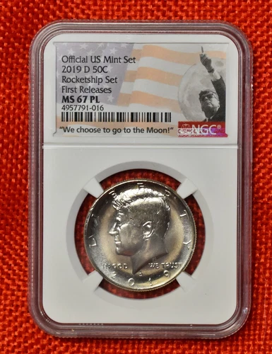 2019 - D  Kennedy half dollar - NGC MS 67 PL - Rocketship Set - First Releases