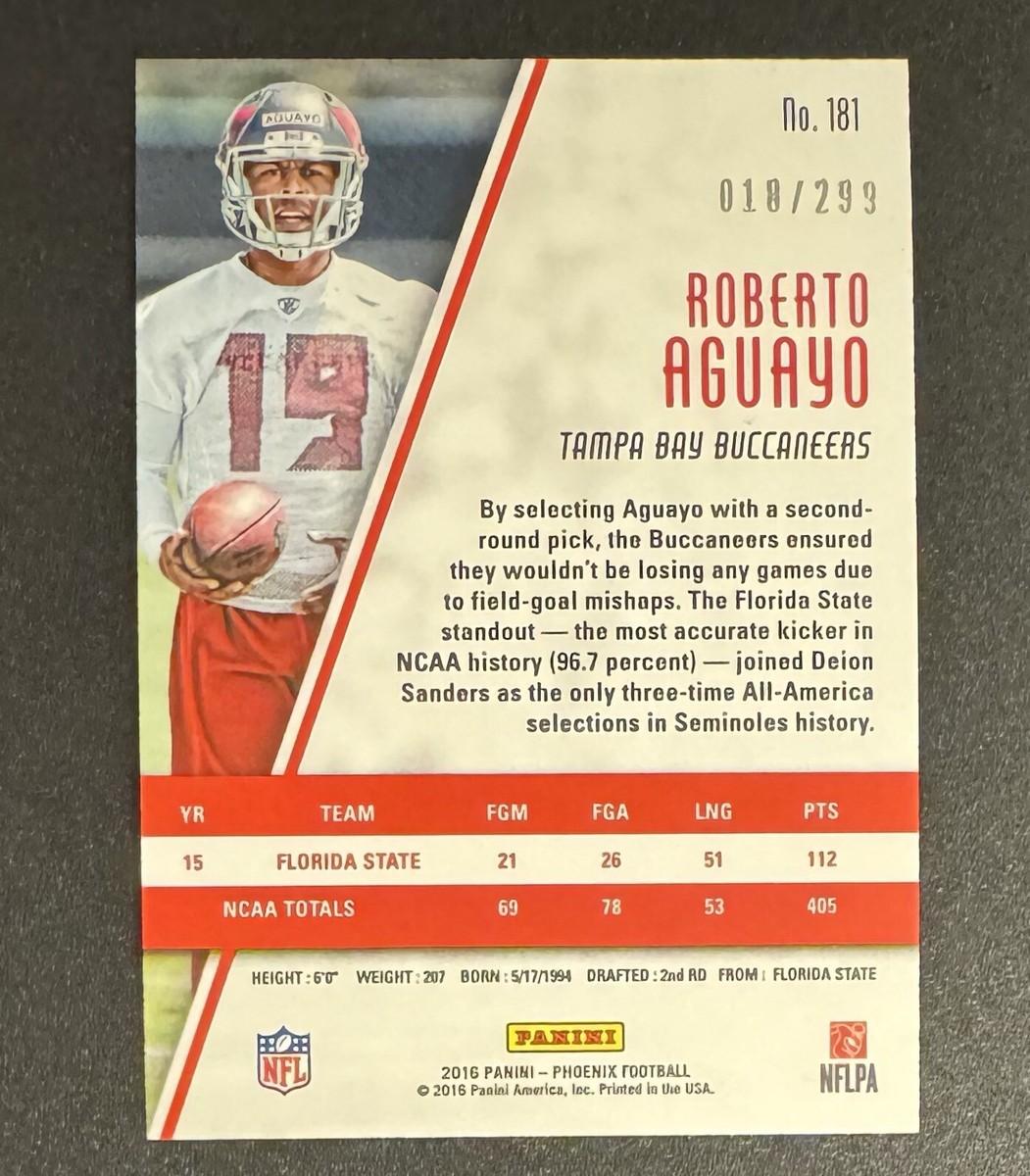 Tampa Bay Bucs Draft Aguayo 2016 Panini Certified Mirror Orange