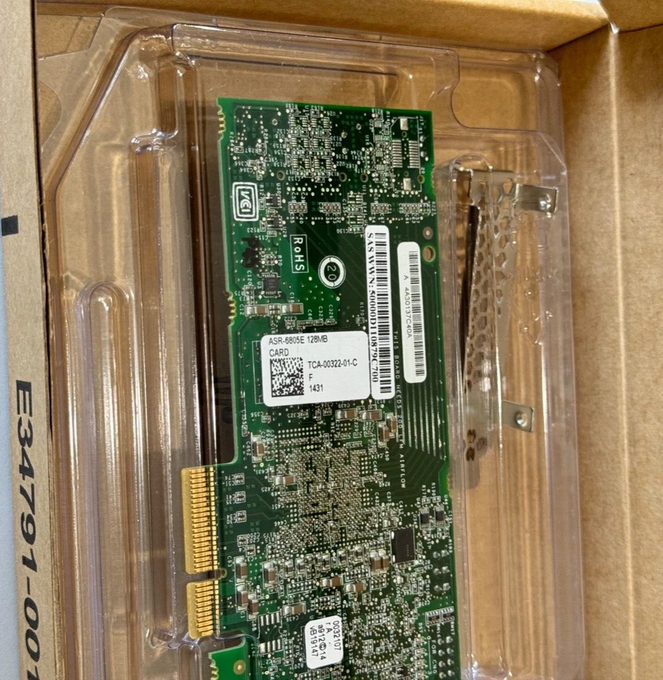 Adaptec ASR-6805E RAID Controller Card PCIe SATA/SAS 6Gb/s Both Brackets - Image 3 of 3