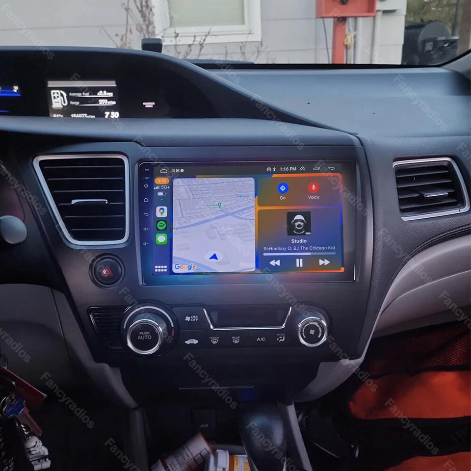 Radio de coche 9" CarPlay para Honda Civic 2013-2017 Android 15 GPS estéreo Wifi 4+64 GB Foto 2 de 4