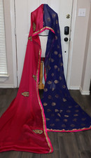 Exclusive Silk Heavy embroidery Shawl Wrap Indian Bridal Wedding