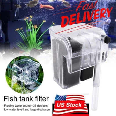 Aquarium Waterfall Filter Pump Fish Tank Hang External Oxygen Pump Water Filter