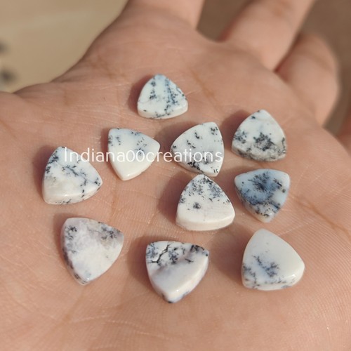 Ópalo de dendrita de 12 mm 25 piezas billones de piedras preciosas naturales sueltas con respaldo plano en ambos lados - Imagen 5 de 5