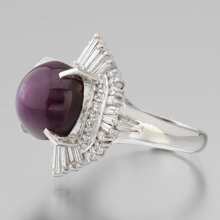 Natural Star Ruby and Diamond Ring - image 3