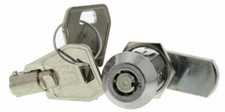 Serrure à gobelet chromée 30 mm profondeur panneau à languette, clé à déverrouiller