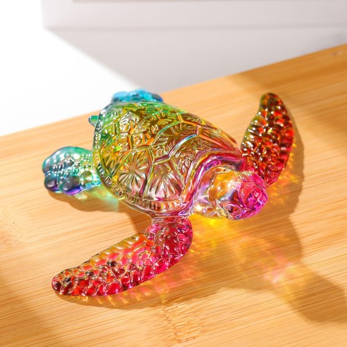 Movdyka Cristal Tortuga Marina Decoración Regalos para Mujer, Tortugas Marinas Estatua Soplada Ar... - Imagen 4 de 5
