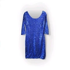 Sequin Dress Royal Blue Womens 13 Prom Wedding Ball Formal Bare Back Stretchy