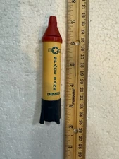 1960's Space Age MERCURY ROCKET  Plastic Dime Bank - Seaway National Bank