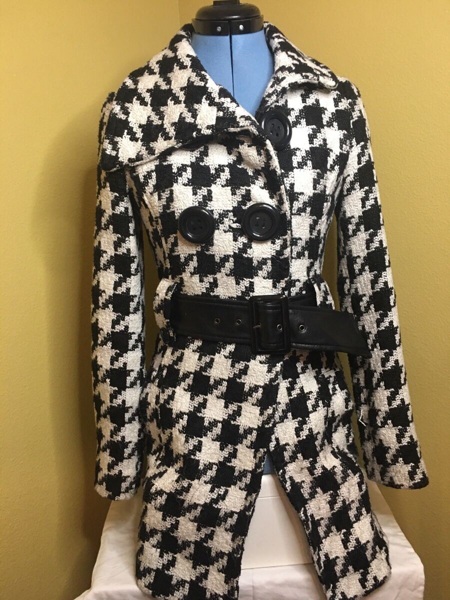 New York Yoki Collection Black & White Pattern Coat Jacket New York Yoki Collection Black & White Pattern Coat Jacket
