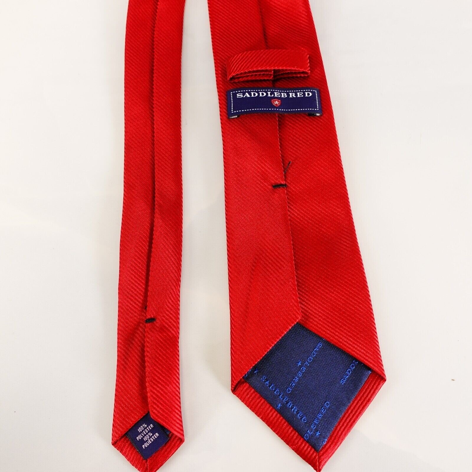 Saddlebred Neck Tie Mens Red Solid Basic Minimal … - image 5