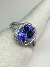 Wonderful Oval Cut Blue Lab Created Sapphire Women's Engagement Fine Ring In 935